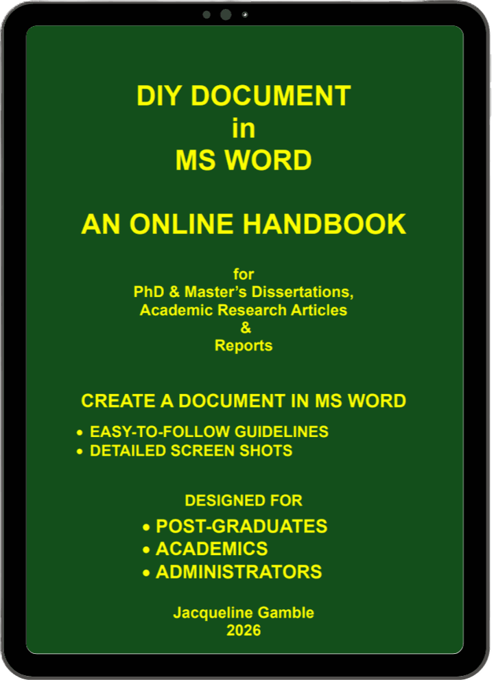 tablet mockup of diy document ms word handbook cover